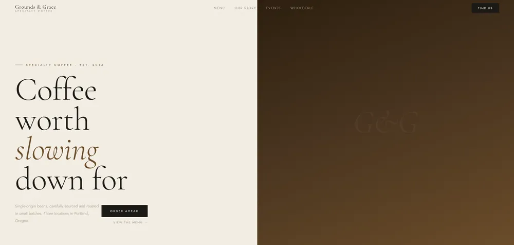 Grounds & Grace café website
