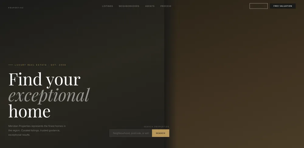 Meridian Properties real estate website